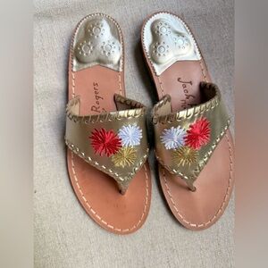 Jack Rogers Silver Flat Thong
Sandals Sz 8 Summer Beach Leather
Womens Flowers